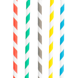 Paper Straw Straight Striped Ø0,6cm 20cm (10000 Units)