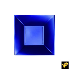 Plastic Plate Deep Blue "Nice" Pearl PP 18 cm (25 Units) 