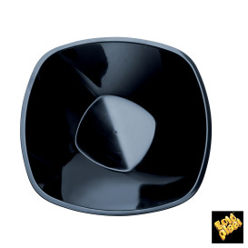 Plastic Bowl PP "Square" Black 1250ml Ø21cm (60 Units)