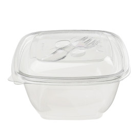 Plastic Bowl PET Square Shape 375ml 125x125x50mm (500 Units)