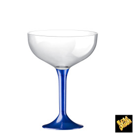 Plastic Stemmed Flute Blue Pearl 200ml 2P (40 Units)