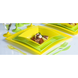 Plastic Plate Deep Yellow "Nice" PP 18 cm (300 Units)