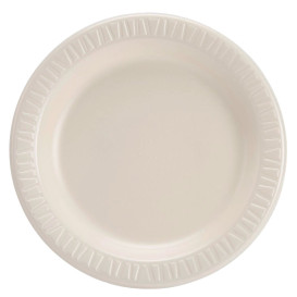 Foam Plate Foam "Quiet Classic" Laminated Honey Ø23 cm (125 Units)  