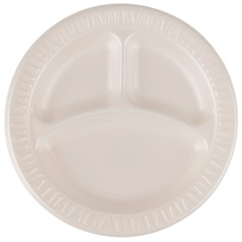 Foam Plate Foam "Quiet Classic" 3 C. Laminated Honey Ø23 cm (500 Units)