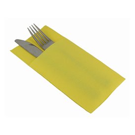 Pocket Fold Paper Napkins Yellow 40x40cm (30 Units) 