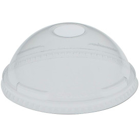 Plastic Dome Lid with Hole PET Crystal Ø10,7cm (500 Units)