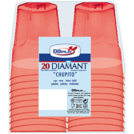 Plastic Shot PS Crystal "Diamant" Red 50ml (600 Units)