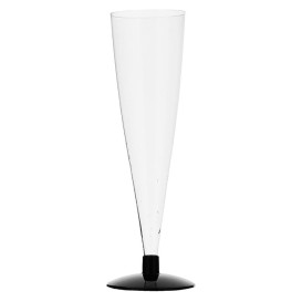 Plastic Stemmed Cup Sparkling Wine Black 150ml 2P (432 Units)