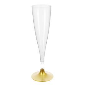 Plastic Stemmed Flute Sparkling Wine Gold 140ml 2P (400 Units)