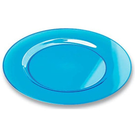 Plastic Plate Round shape Extra Rigid Turquoise 26cm (90 Units)