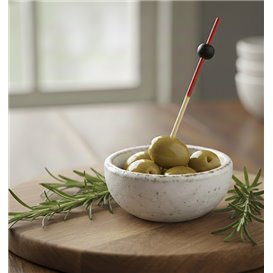 Bamboo Food Pick Ball Design Red and Black 12cm (200 Units)  