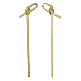 Bamboo Food Pick Bow Design Natural Green 15cm (5000 Units)