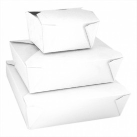 Paper Take-out Container "American" White 21,7x21,7x6cm 2910ml (35 Units) 