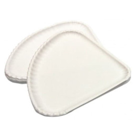 Paper Pizza Plate White Triangular Shape 1/4 30x21 (500 Units)