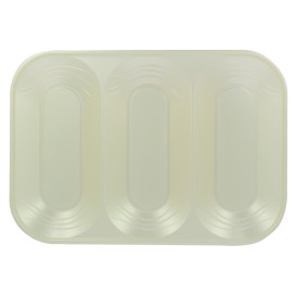 Plastic Compartment Tray "X-Table" 3C Pearl 33x23cm (30 Units)