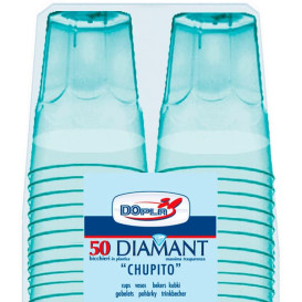 Plastic Shot PS Crystal "Diamant" Blue 50ml (20 Units) 