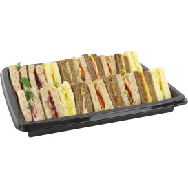 Plastic Tray Rectangular Shape Black 31,6x25,6x4cm (50 Uds)