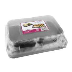 Plastic Tray with Lid Black 35x24cm (5 Units) 