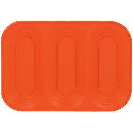 Plastic Tray Microwavable "X-Table" 3C Orange 33x23cm (30 Units)