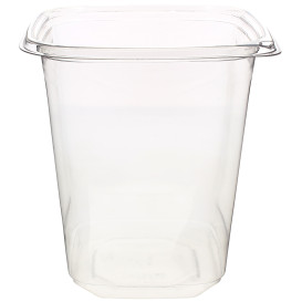 Plastic Deli Container PET Tamper-Evident 1000ml 12x12x13cm (500 Units)