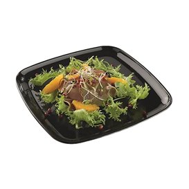 Plastic Tray Square Shape Hard Black 40x40 cm (25 Uds)