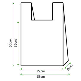 Plastic T-Shirt Bag White 35x50cm (200 Units)  