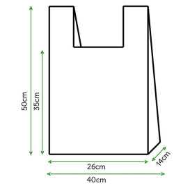 Plastic T-Shirt Bag White 40x50cm (200 Units)  
