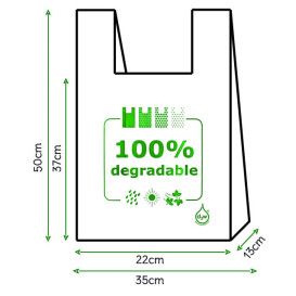 Plastic T-Shirt Bag 100% Degradable 35x50cm (5000 Units)