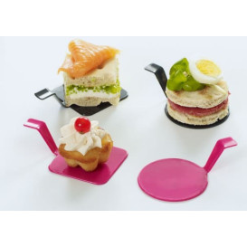 Tasting Plastic Plate PS "Gourmand" Black 4x4cm (50 Units) 