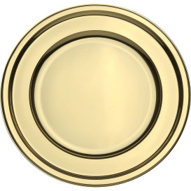 Plastic Plate PET Round shape Gold Ø18,5 cm (180 Units)