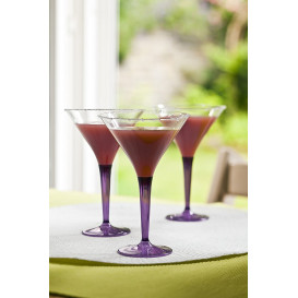 Plastic Stemmed Glass Cocktail Eggplant 100 ml (6 Units) 