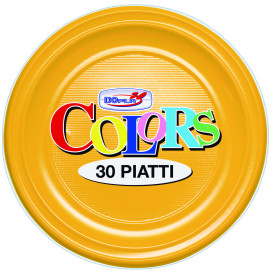 Plastic Plate PS Deep Mango 22 cm (30 Units) 