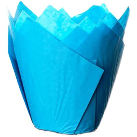Cupcake Liner Tulip shape Blue Ø5x4,2/7,2cm (2160 Units)