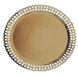 Paper Plate Round Shape Doilie Gold 3,10cm (50 Units) 