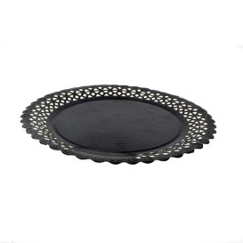 Paper Plate Round Shape Doilie Black 2cm (50 Units) 