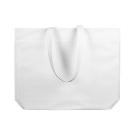 Non-Woven Bag with Long Handles White 48+10x35cm (25 Units)