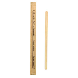 Wooden Coffee Stirrer Wrapped 14cm (10000 Units) 