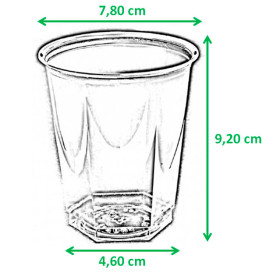 Plastic Cup PS Crystal Hexagonal shape Yellow 250ml (10 Units) 