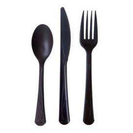 Cornstarch Knife CPLA Compostable Premium Black 18,3 cm (500 Units) 
