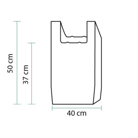 Plastic T-Shirt Bag 100% Biodegradable 35x50cm (100 Units) 