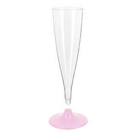 Reusable Plastic Stemmed Flute Sparkling Wine White 140ml 2P (48 Units)