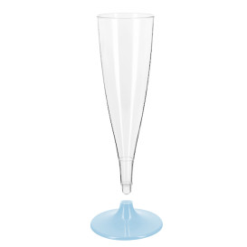 Reusable Plastic Stemmed Flute Sparkling Wine White 140ml 2P (48 Units)
