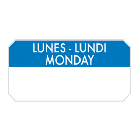 Self-Adhesive Rectangular Roll "Monday" 5x2,5cm (1.000 Units)