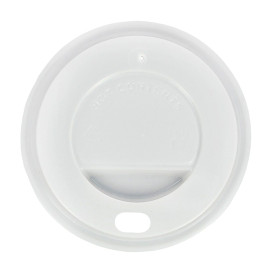 Plastic Lid with Hole PS White Ø8,0cm (1000 Units)