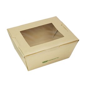 American Box with handles "Doggy Bag" Kraft 12,5x25x7,5cm (250 Units)