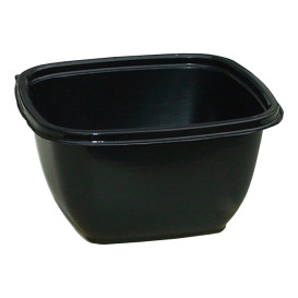 Plastic Bowl PET Square Shape Black 500ml 125x125x70mm (500 Units)