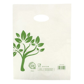 Die-Cut Handle Plastic Bags Home Compost “Be Eco!” 30x40cm (100 Units)
