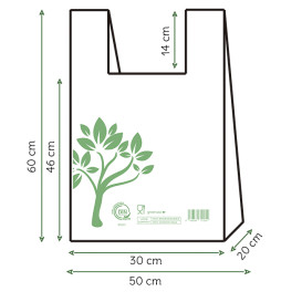 Plastic T-Shirt Bag Home Compost “Be Eco!” 50x60cm (500 Units)