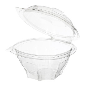 Plastic Hinged Salad Bowl PET Round Shape 250ml (500 Units)