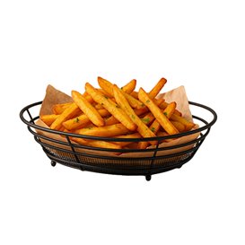 Basket Containers Steel Oval Shape Black 28x20,5x5,7cm (24 Units)